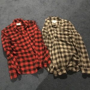 2 Men’s American Eagle Flannels, Red, Grey